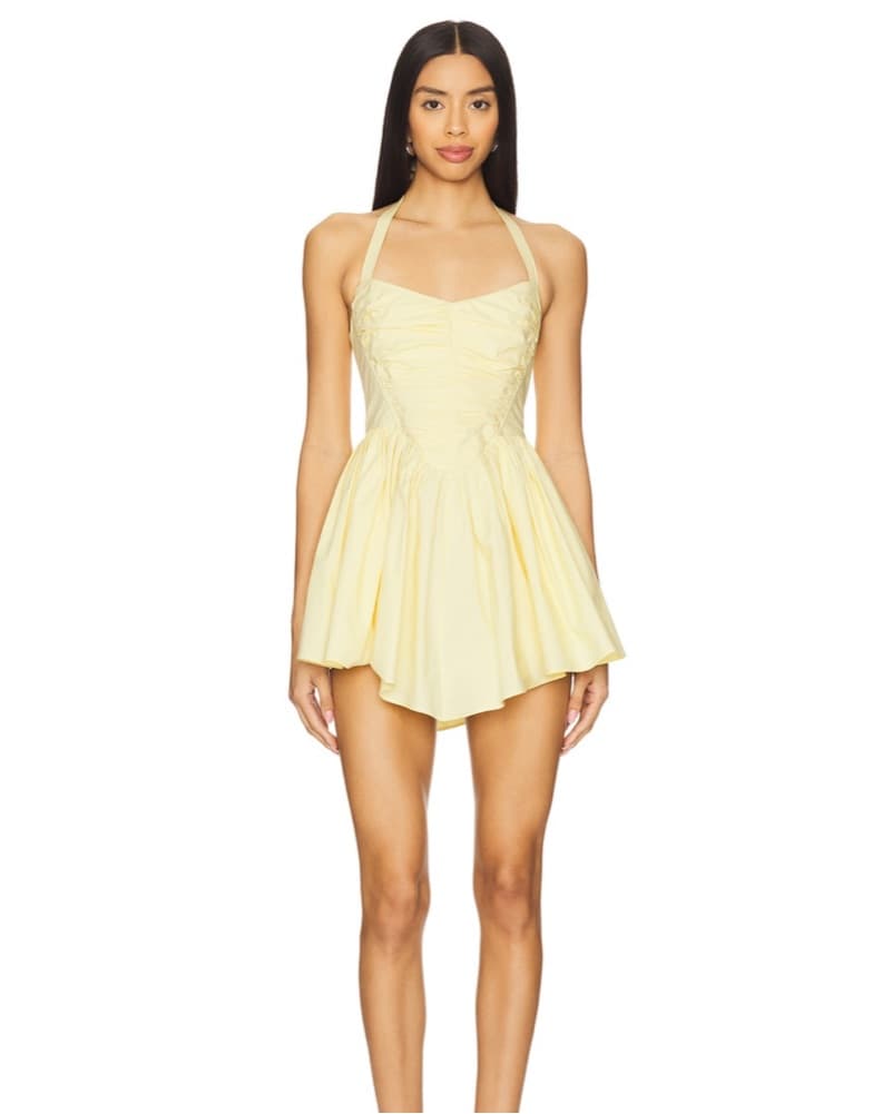 REVOLVE Mini Dress in butter Yellow - Image 4