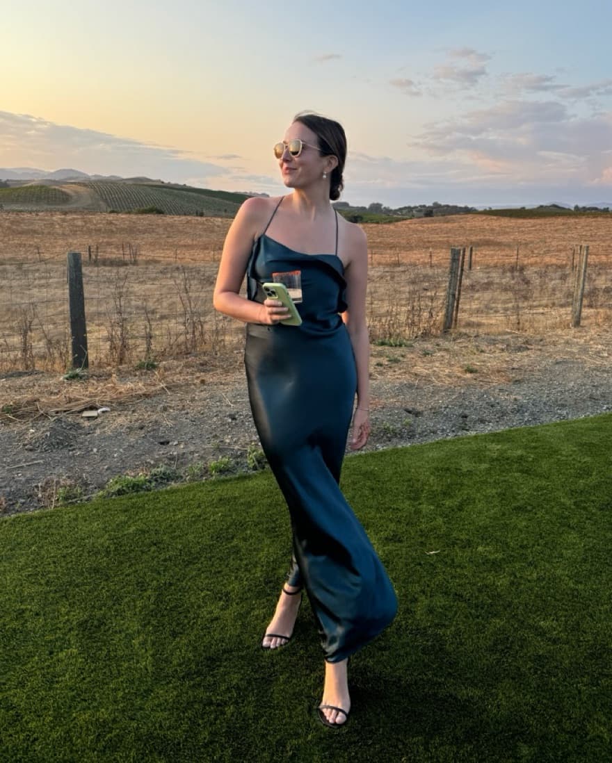 Michelle Mason Ruffle Cowl Bias Gown - Image 4