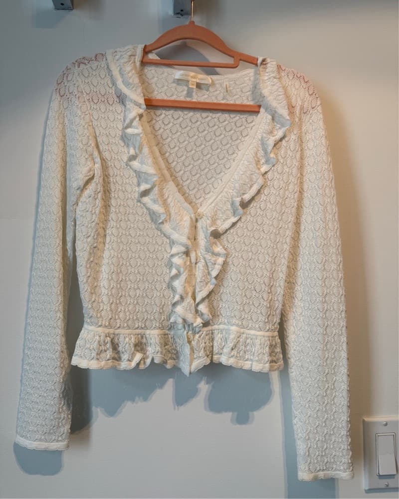 Love Shack Fancy Lace Ruffle Blouse - Image 4