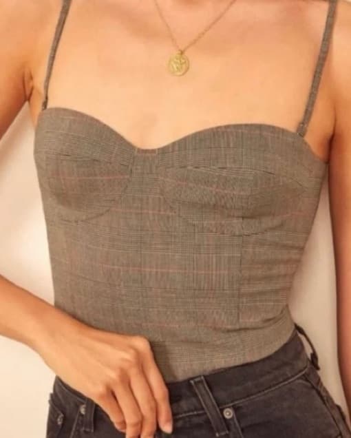Reformation Plaid “Bene” Bustier Top - 2 - Image 2