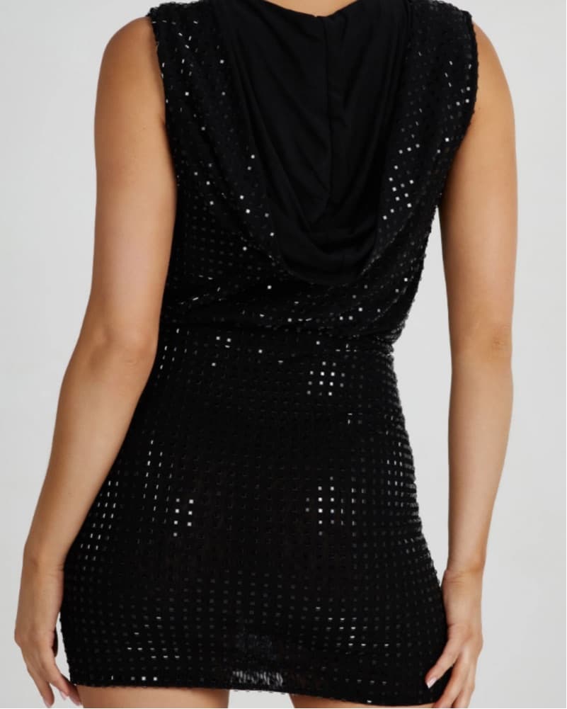 Meshki Black Sequin Cocktail Dress - Image 5