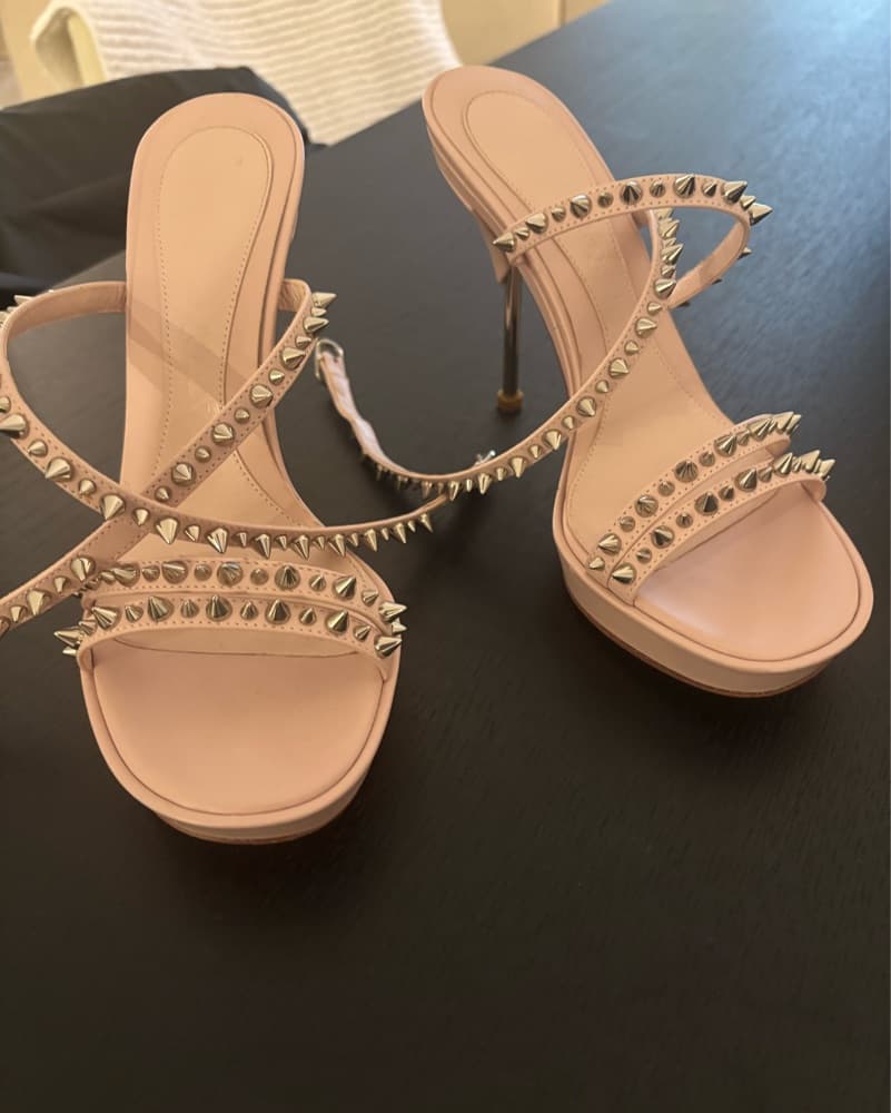 Alexander McQueen Pink Spike Stud Leathe - Image 3