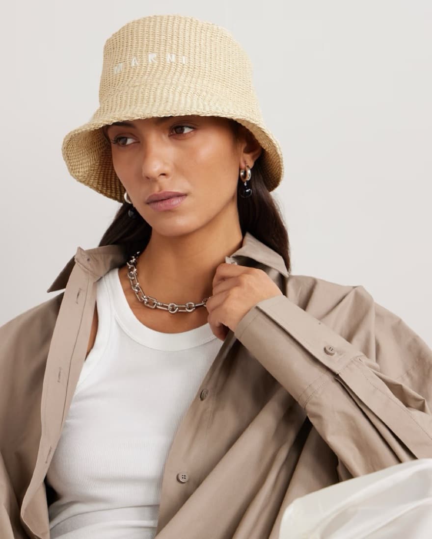 Marni Raffia Bucket Hat - Image 3