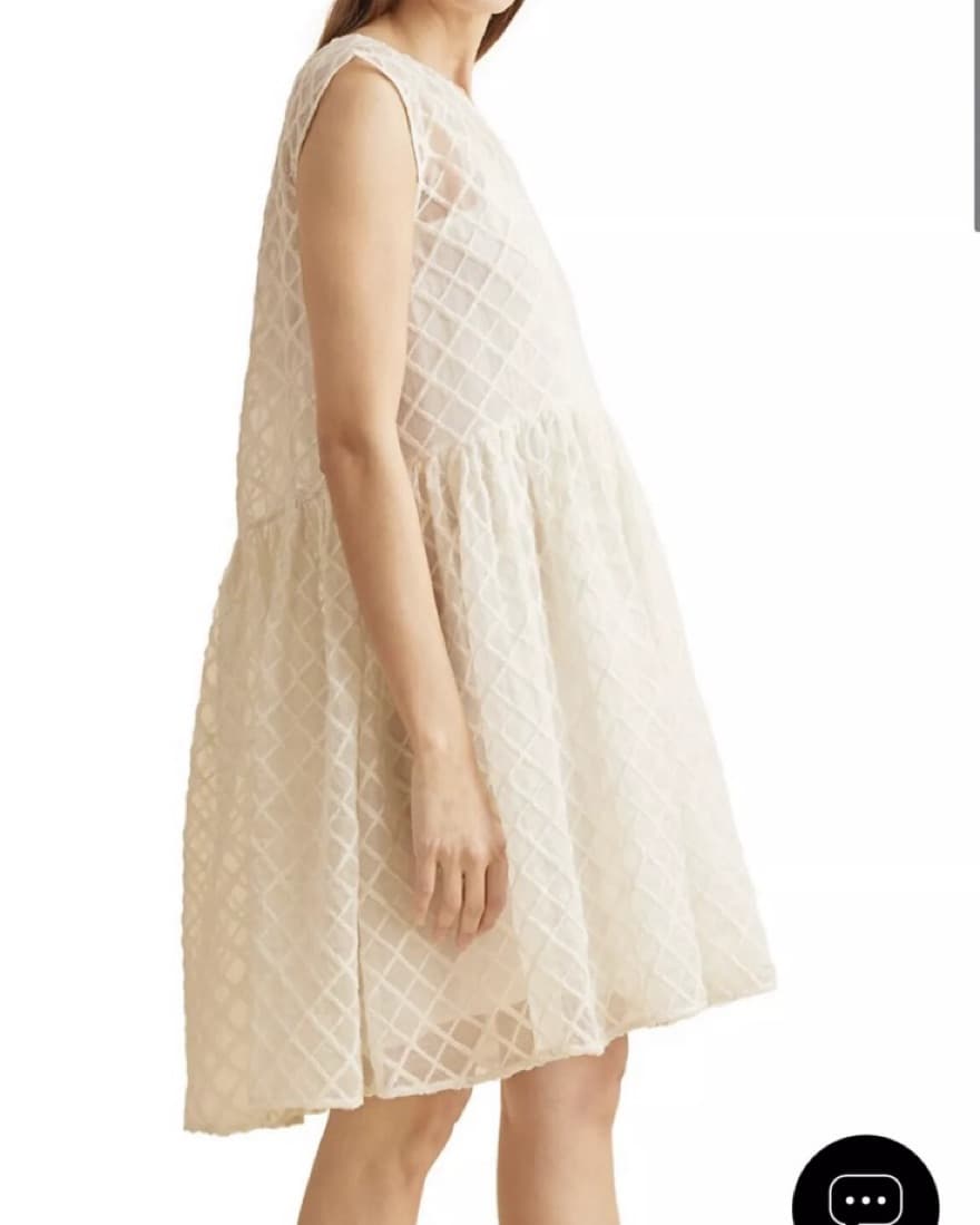 Merlette Off White Silk Babydoll Dress - Image 6