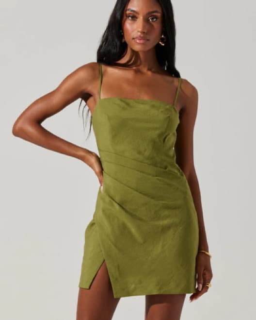 Isadora Draped Mini Dress Green ASTR - Image 1