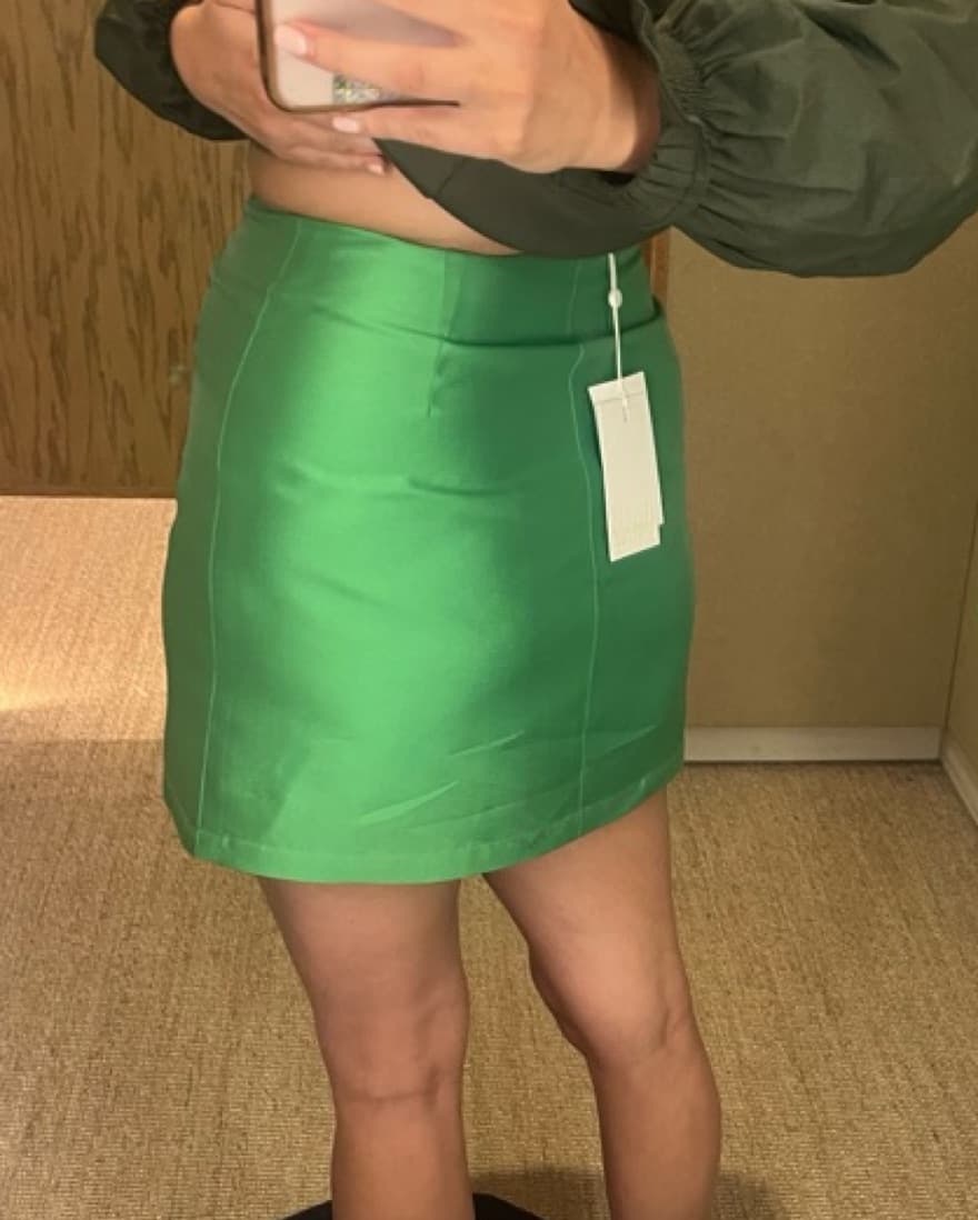 Green DESTREE Lucio taffeta mini skirt - Image 2