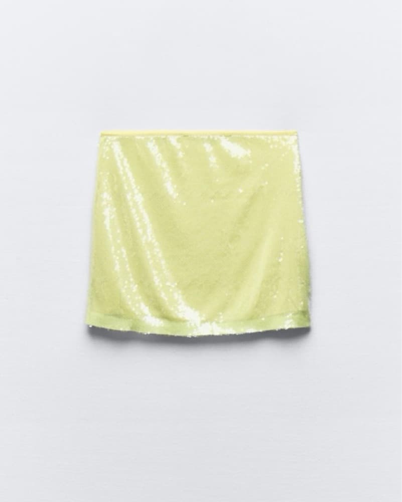 Zara Yellow Sequin Mini Skirt  - Image 2