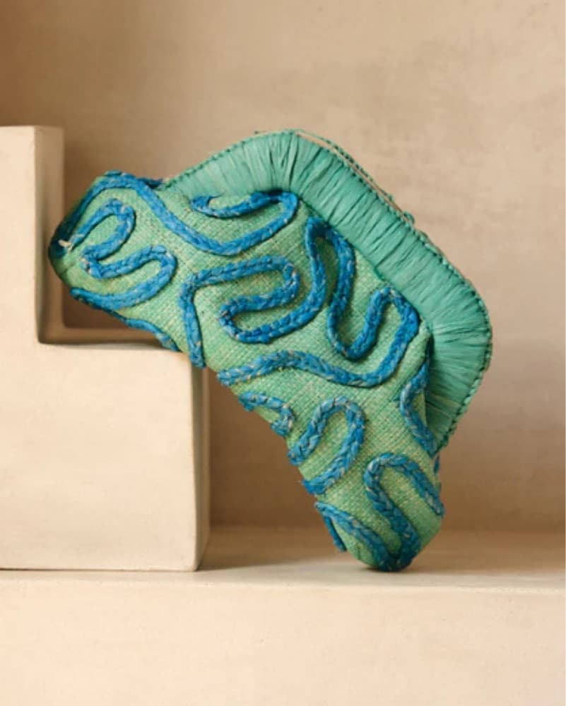 Kayu Noemi Turquoise Embroidered Clutch - Image 2