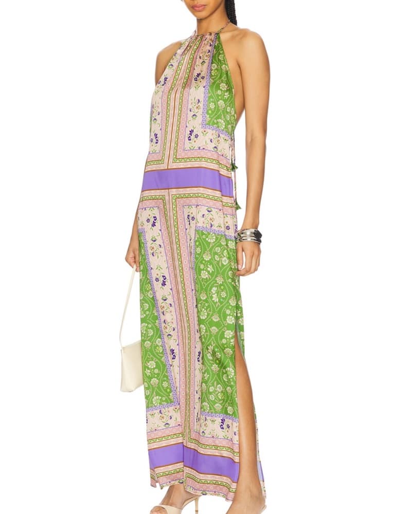 Satin Halter Maxi Dress - Image 1