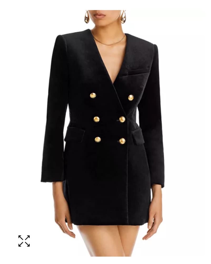 ALC Chelsea Velvet Jacket Mini Dress - Image 1