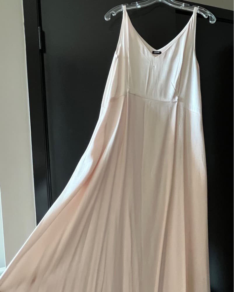 JIL SANDER NAVY Light Pink Slip Dress - Image 2