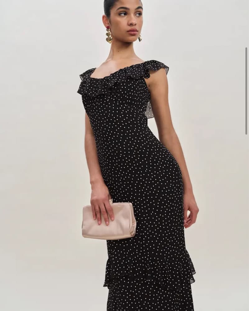 Elegant Polka Dot Mermaid Gown - Image 2