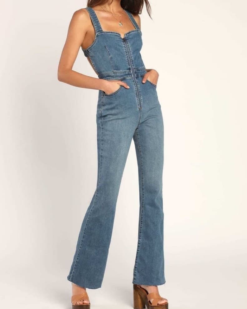 Free People Jean Jumpsuit - Image 1