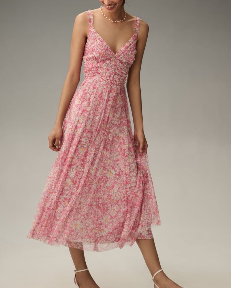 Mac Duggal Vibrant Floral Midi Dress - Image 1