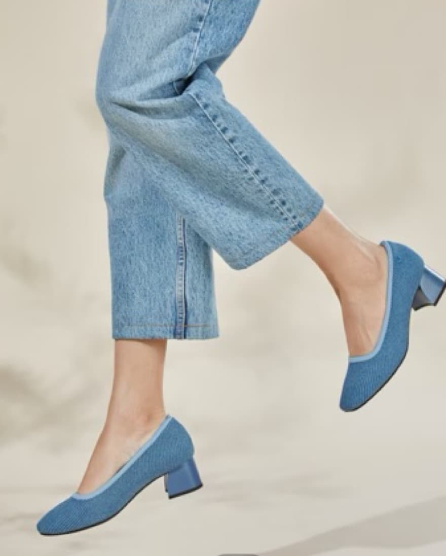 Vivaia Square-Toe Chunky Heels Denim - Image 2