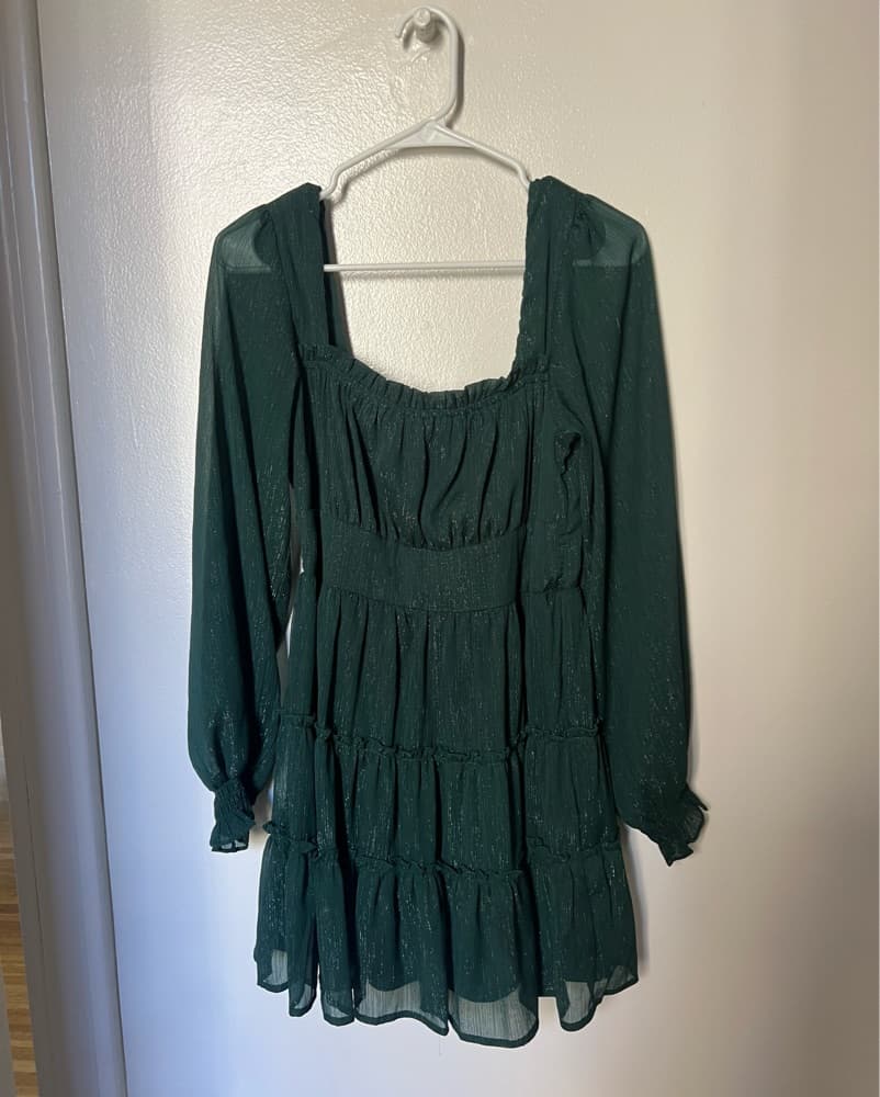 Elegant Green Mini Dress - Image 1