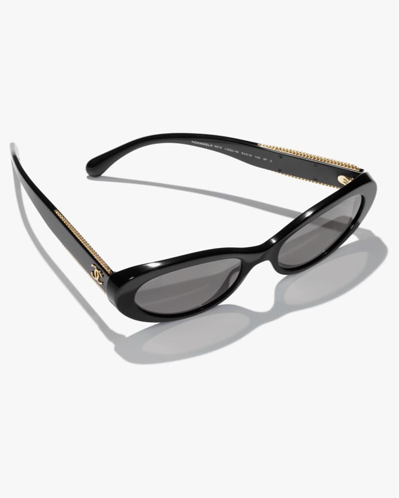 Chanel 5515 Oval Black Gold Sunglasses - Image 3
