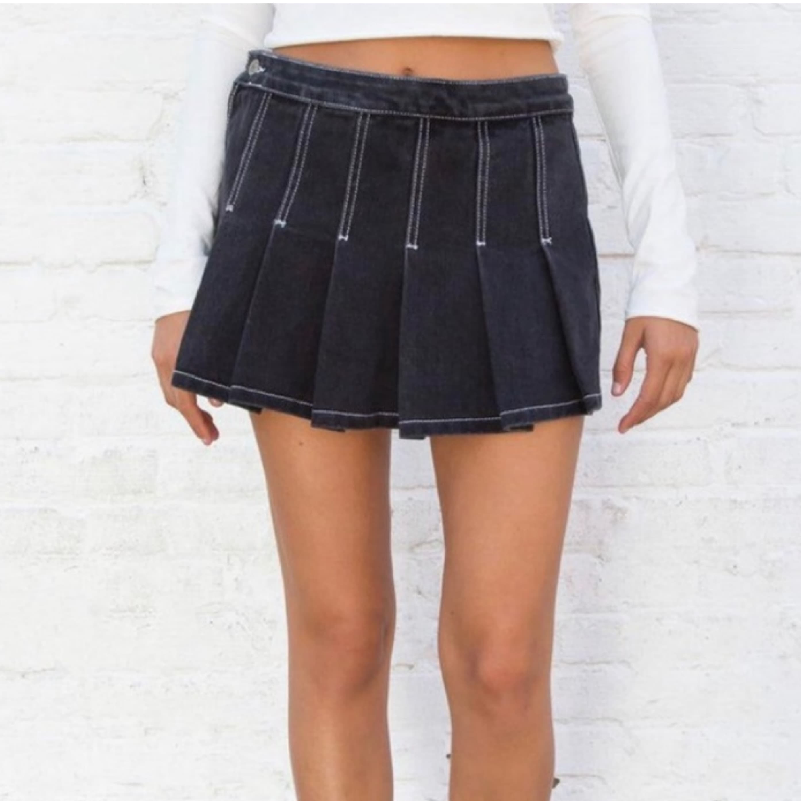 Mini Black Denim Brandy Melville Skirt - Image 1
