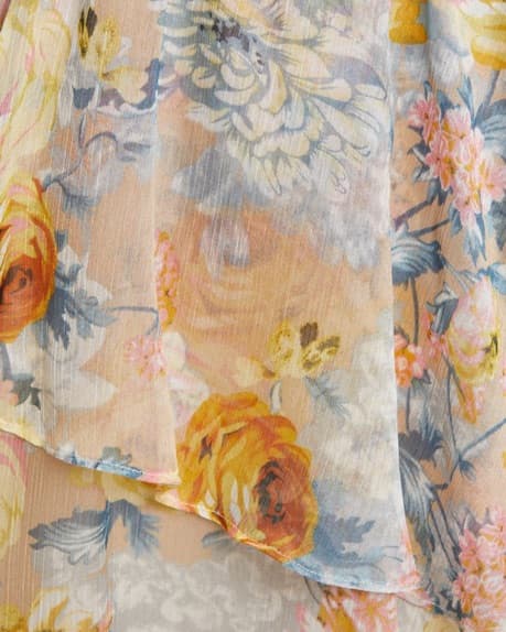 Long Sleeve Floral Asymetrical Hem Dress - Image 5