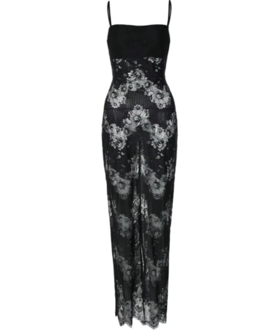 Black Lace Maxi Dress - Image 2