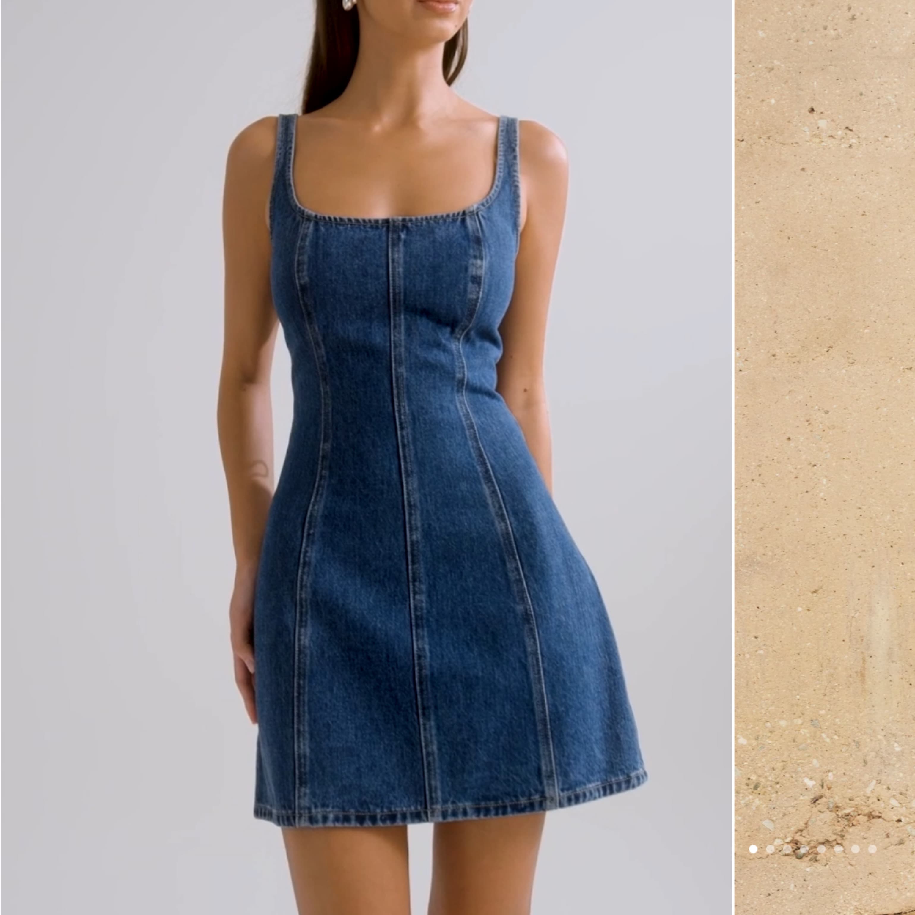 RUE Denim Mini Dress - Dark Blue - Image 1