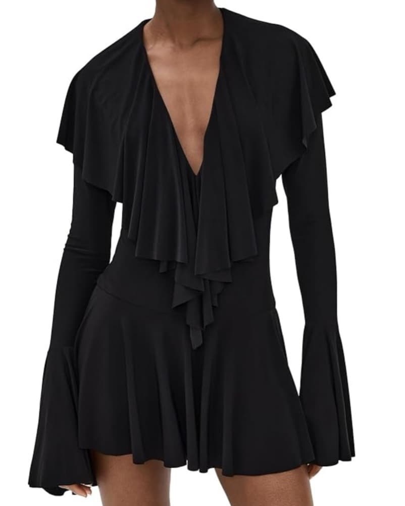 Chic Black Flowy Dress - Image 3