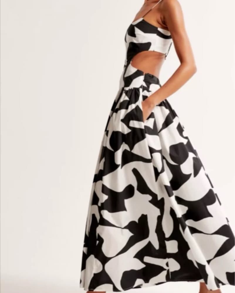 Monochrome Dress With Cutout Sides  - Image 1