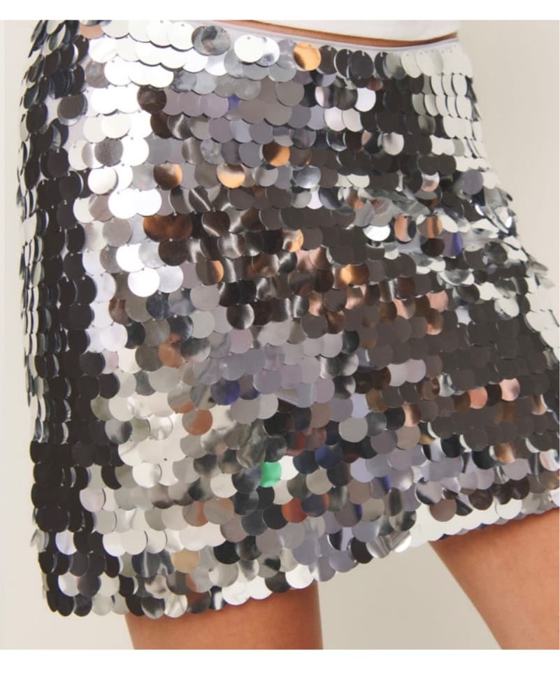 Reformation Carla Mini Sequin Skirt - Image 2