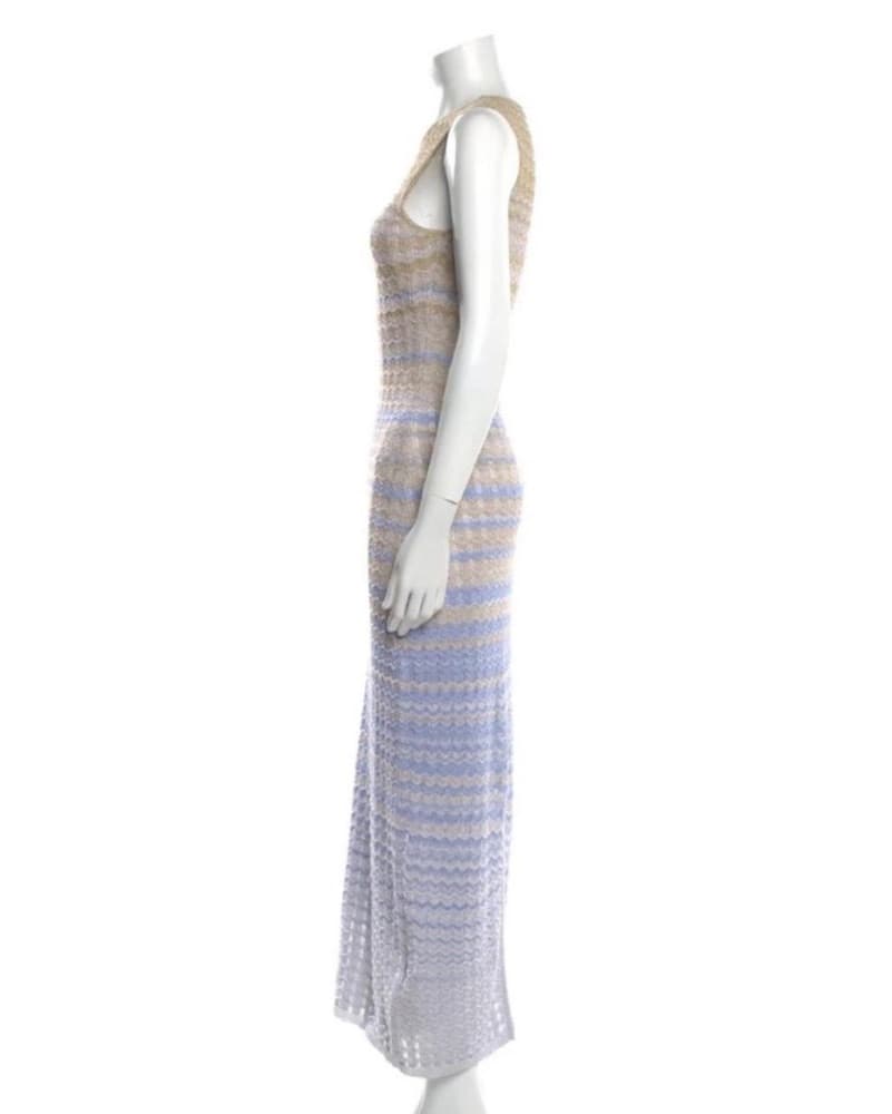 Sandro Blue And Gold Striped Maxi Dress - Image 4