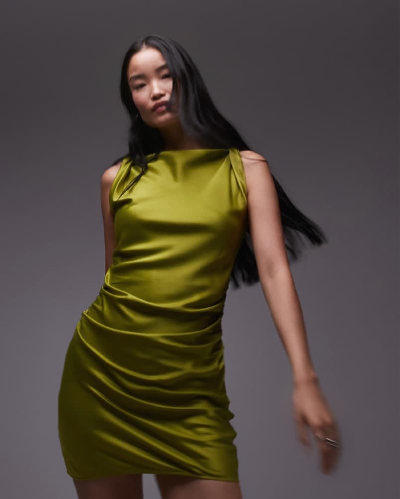 Topshop twist shoulder slip mini dress - Image 2