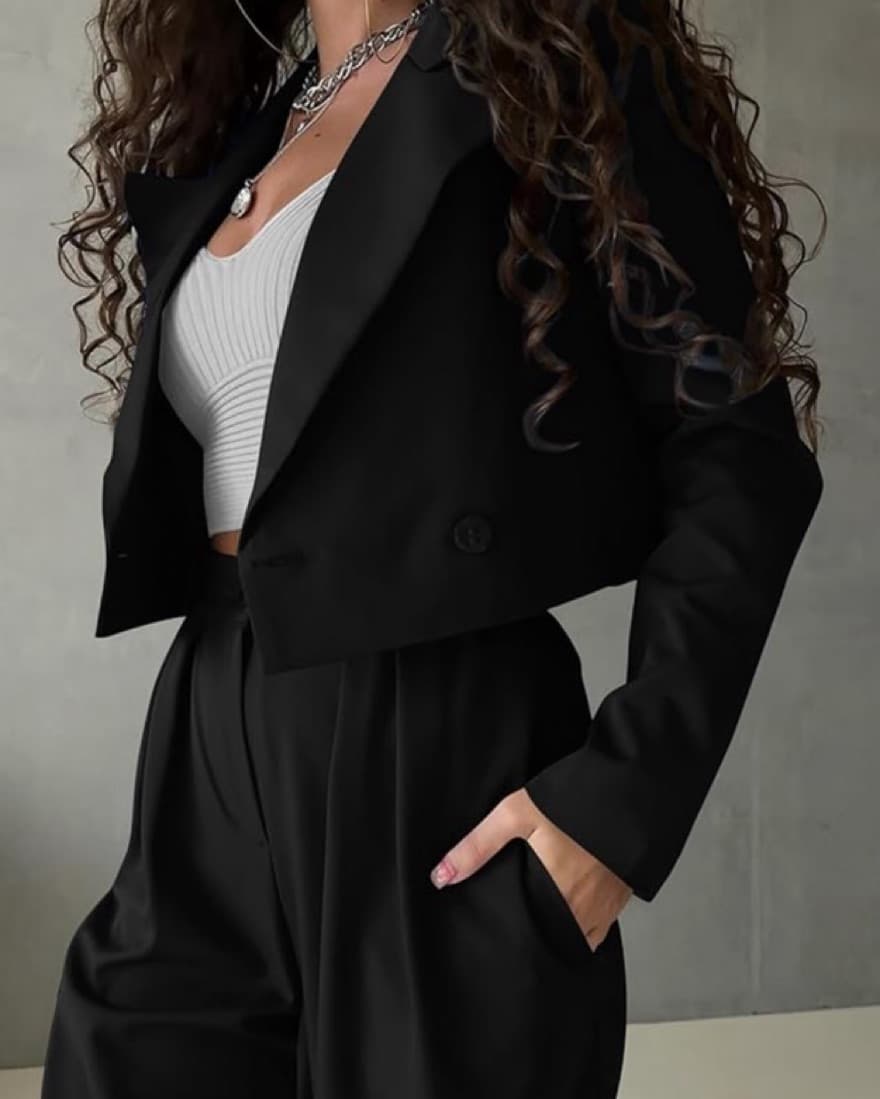 Cropped Blazer Pant Set - Image 1
