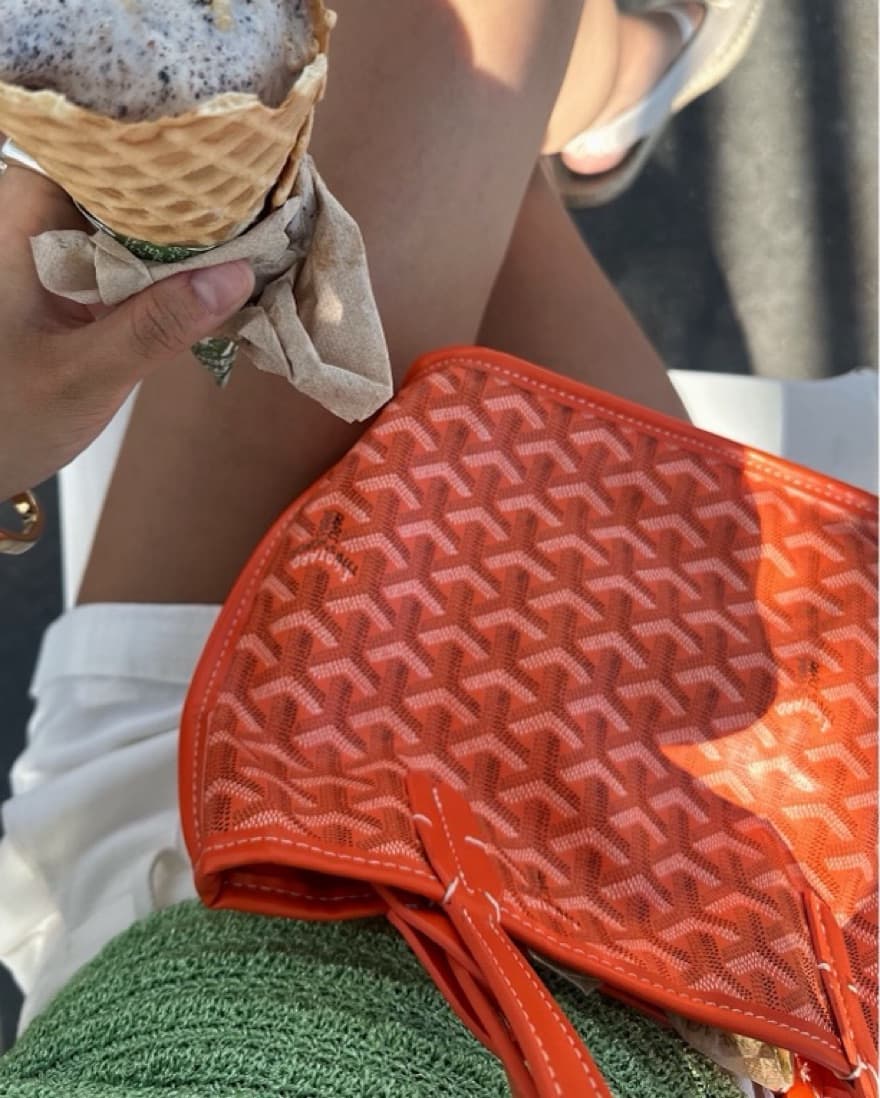 Orange Goyard Mini Tote Bag - Image 2