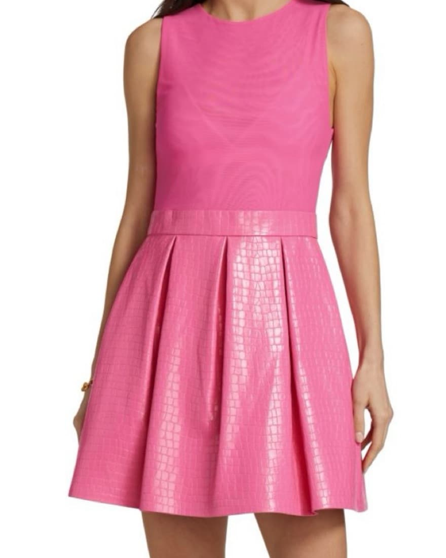 Alice & Olivia Croc-Embossed Party Dress - Image 1