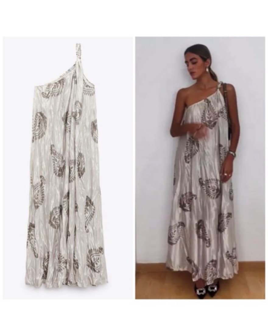 NWT ZARA WRINKLED EFFECT ASYMMETRICAL DR - Image 2