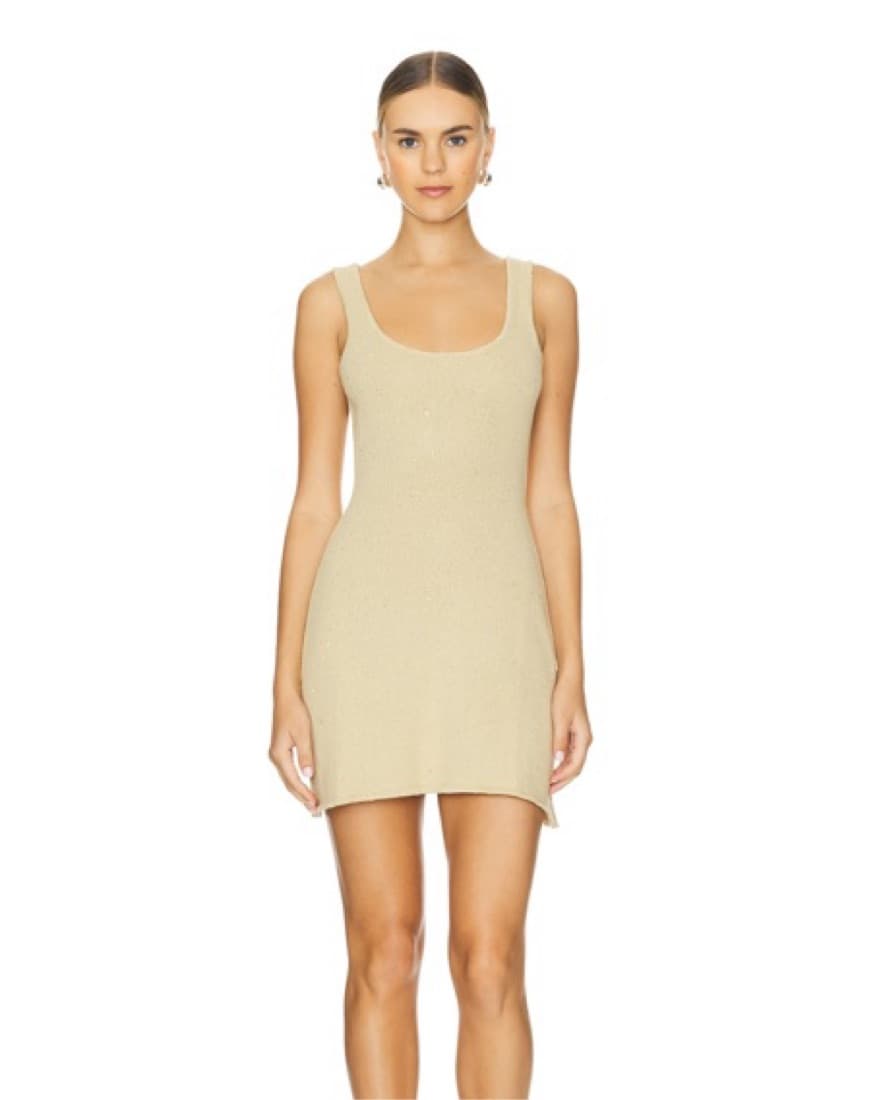 WeWoreWhat Gold Knit Mini Dress - Image 1