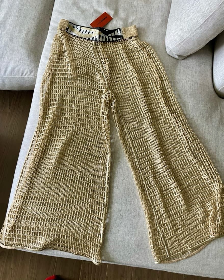 Chic Crochet Maxi Golden Pants - Image 2