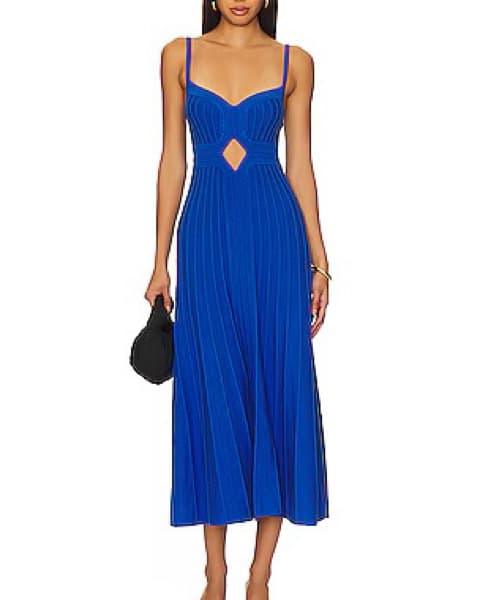 Acler Drummond Midi Dress in Regal Blue - Image 3