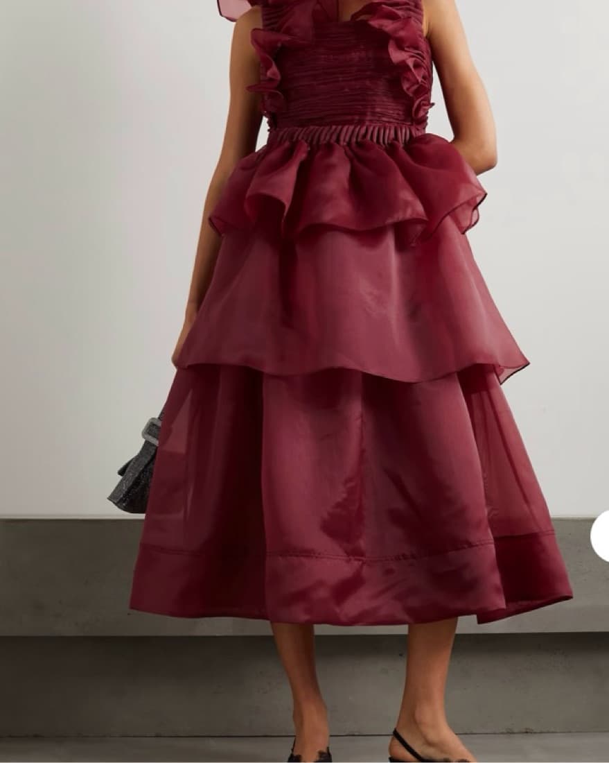 AJE Asra ruffled tiered organza dress - Image 2