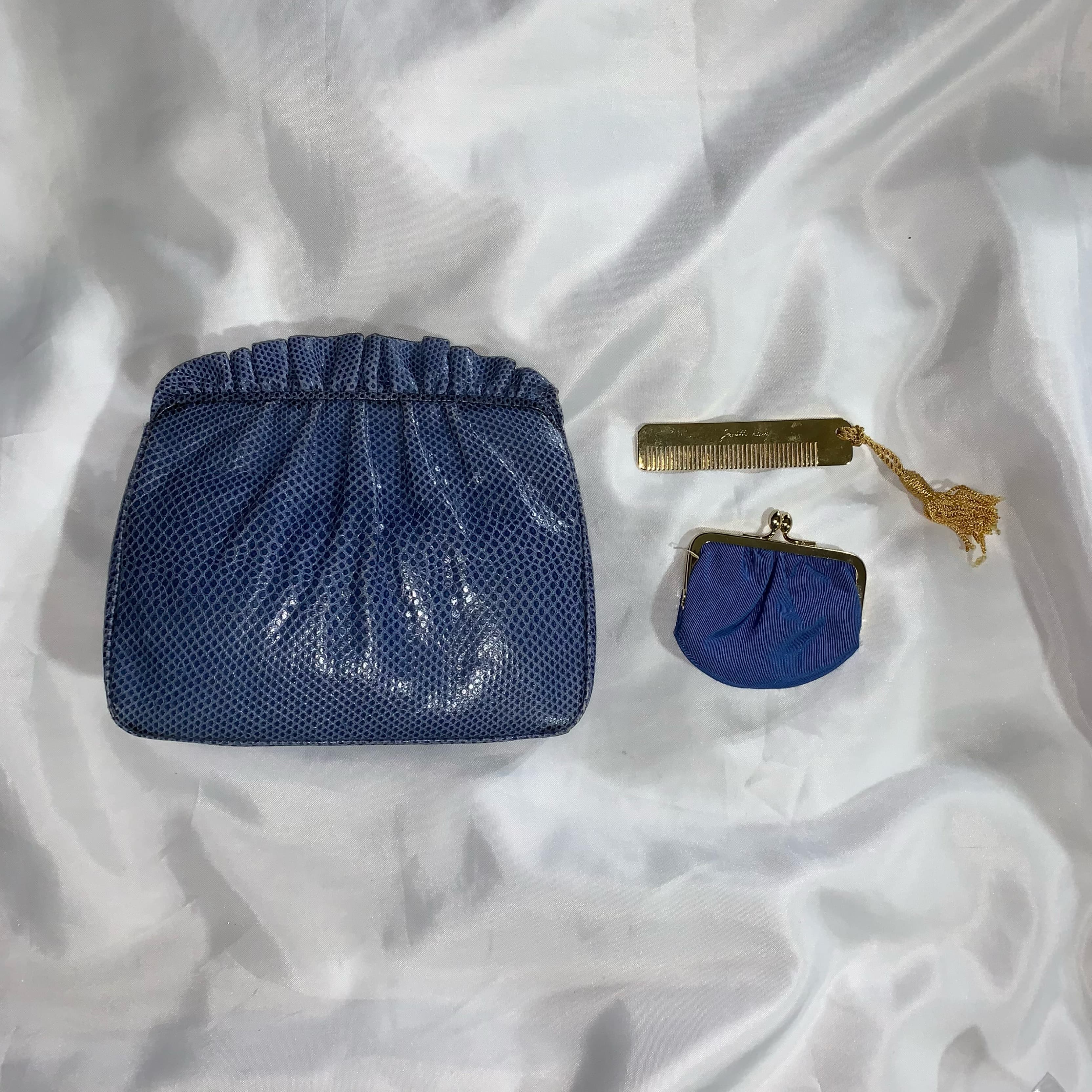 JUDITH LEIBER french blue lizard CLUTCH - Image 5