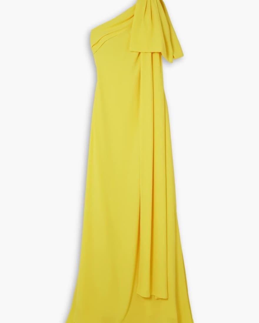 Yellow One Shoulder Bernadette Dress - Image 3
