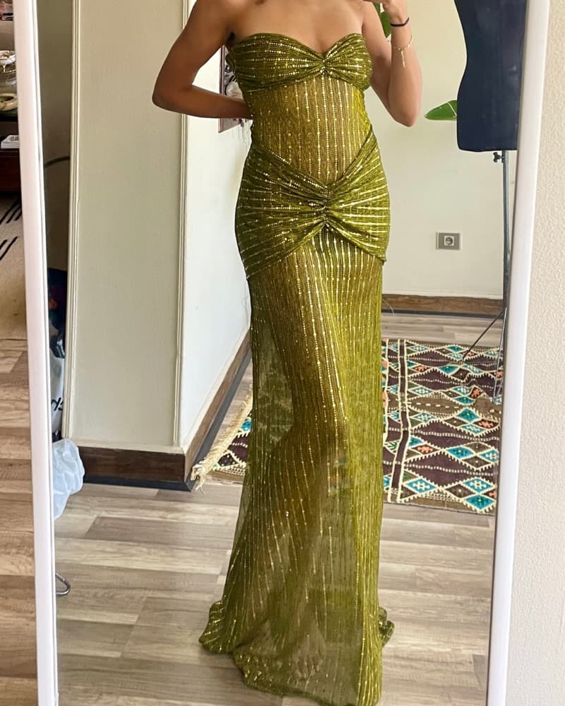 Green Sheer Dress  - Image 4