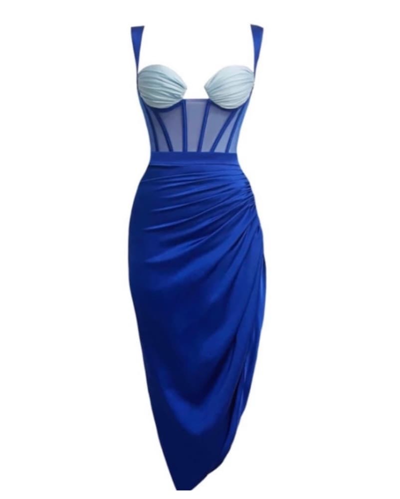Adeirlina Blue Corset Midi Dress XS/S - Image 1