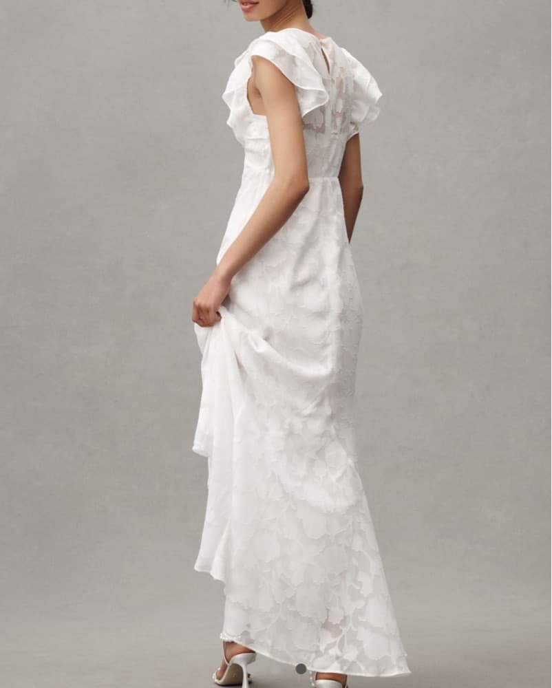 Flutter Sleeve White Floral Maxi - Image 2
