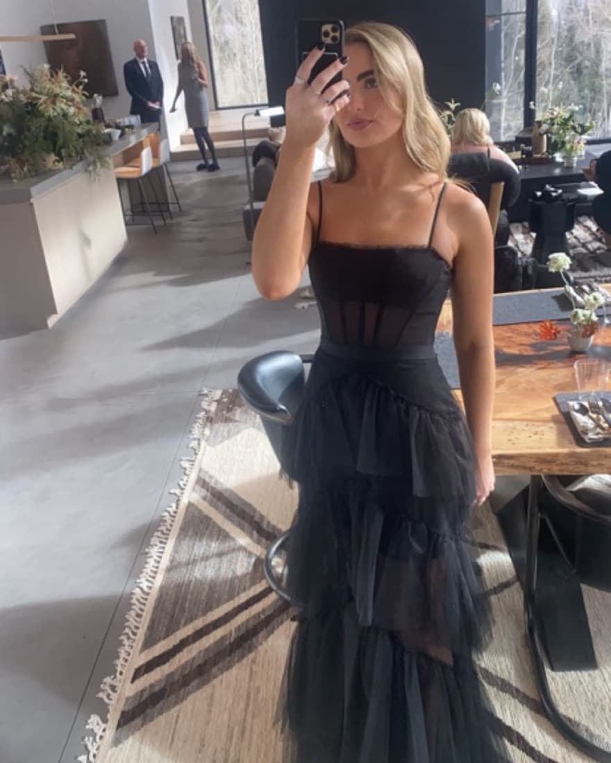 Revolve Black Corset Tulle Gown - Image 2