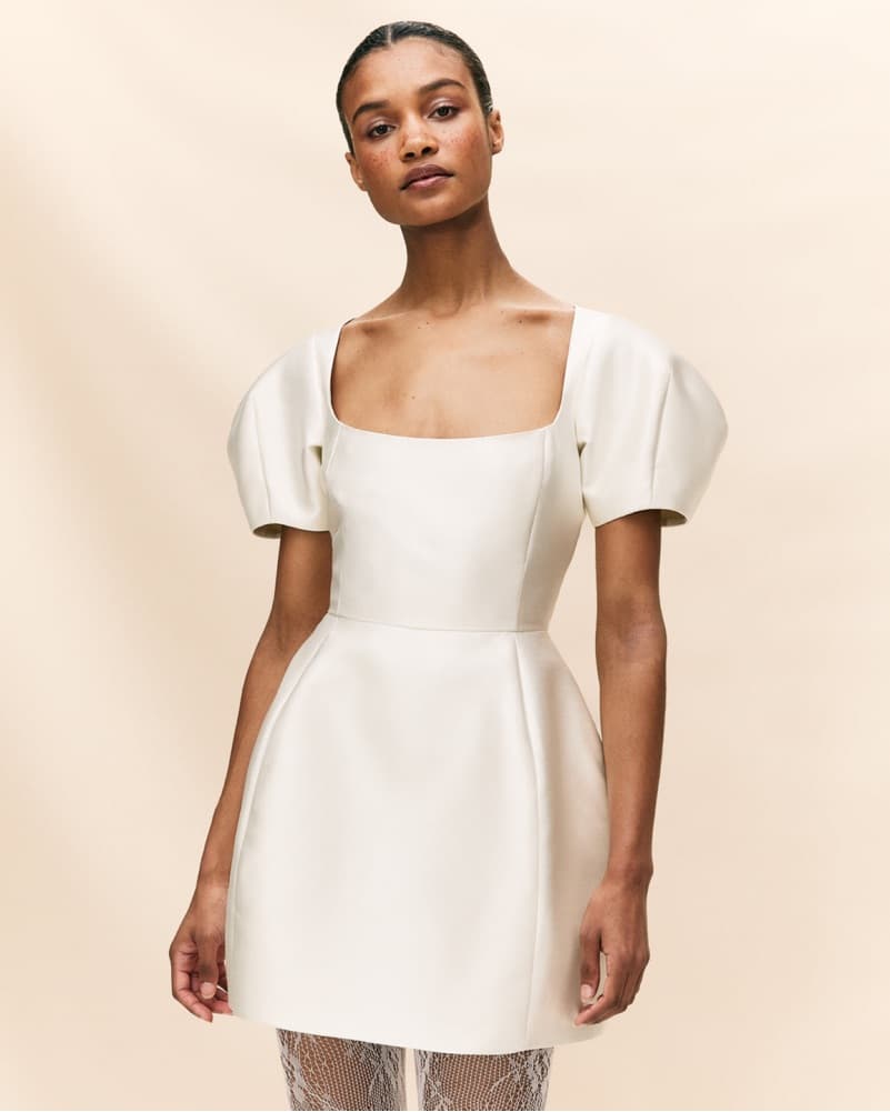 De La Vali CANNOLI MINI DRESS IN IVORY T - Image 1