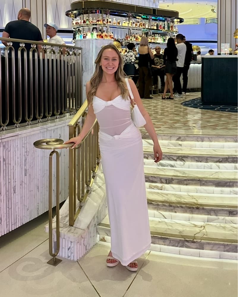 White Mesh Maxi Dress  - Image 3