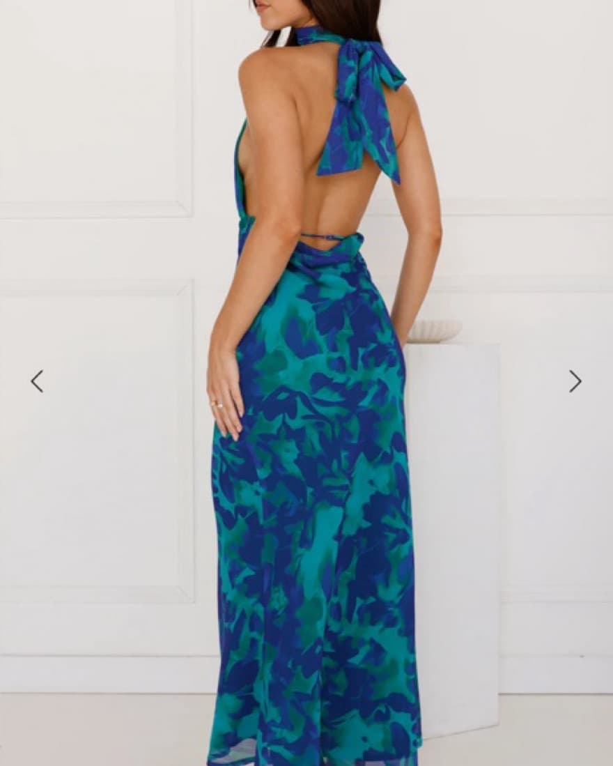 Aquamarine Dreams Halter Open Back Dress - Image 5