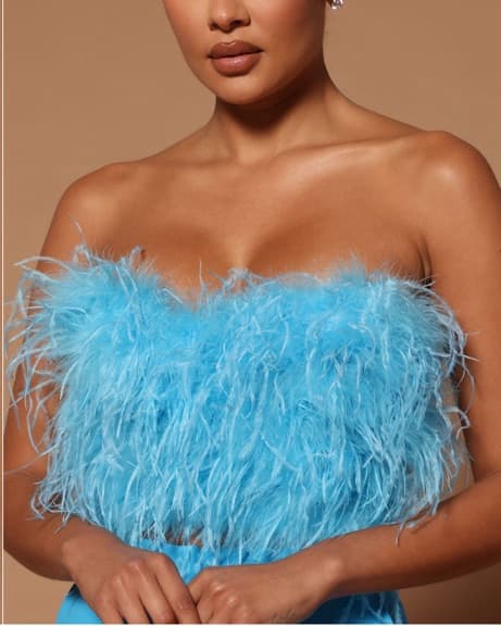 Blue Feathered Top - Image 4