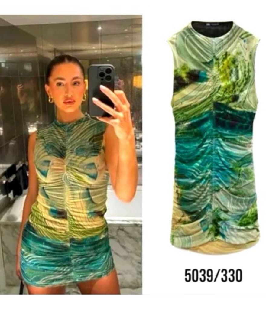 Zara Printed Tulle Mini Dress - Image 3