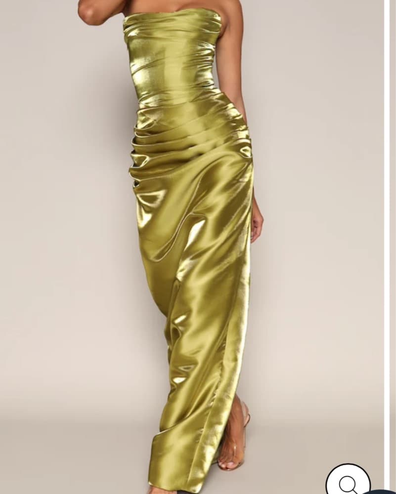 TALIA STRAPLESS CORSET GOWN- GREEN - Image 1